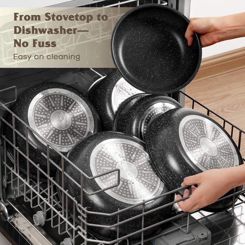 SODAY 17 Pcs Pots and Pans Set Non Stick, Cookware