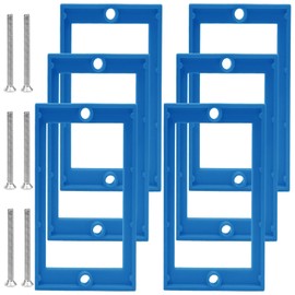 Wawory 1/4" Electrical Box Extenders, Single Gang Box Extender with 12 Screws for Electrical Outlet Switches Power Socket Switch, Blue(Pack of 6)