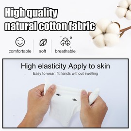 BWEISSTH White Cotton Gloves 28 Pcs(14 Pairs) Dry Hand Moisturizing Cosmetic Eczema Hand Spa Coin Jewelry Inspection Check Serving Gloves Elastic Lined Gloves Moisturizing Gloves