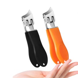 2 Stück Nagelschere, 45° große Biegung, Gebogener Nagelknipser, Spritzwassergeschützter Nagel- und Fußnagelknipser, Ergonomischer Nagelknipser, Edelstahl, Maniküre und Pediküre Werkzeuge