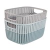 keeeper Storage Basket in Knitted Look, Side Handles, Breathable, Plastic,