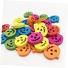 STOBOK Natural Wood Pumpkin Buttons 100 Pieces Mixed Patterns Fine