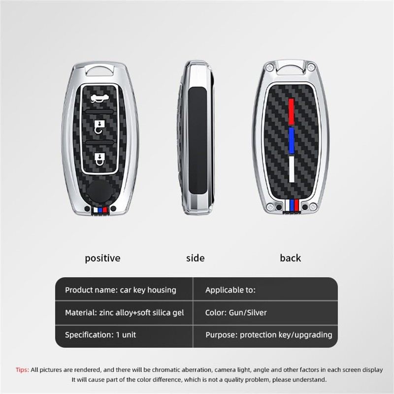 ontto 3-Button Luminous Key Shell Fit for Nissan Key Fob