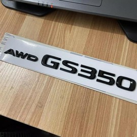 1pc 1993-2021 AWD GS 350 Tailgate Trunk Lid Badge Logo Emblem Nameplate (Gloss Black)