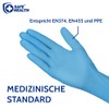 Safe Health Einweghandschuhe Größe L Blau, 100 stück, Medical Nitrilhandschuhe