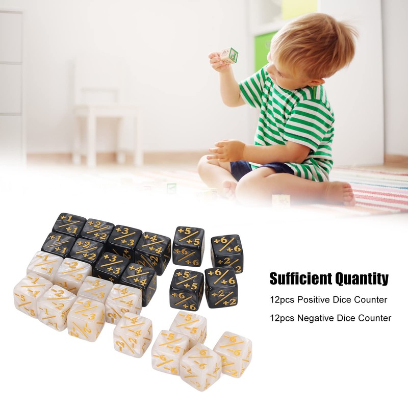 24 Dice Counters Acrylic Marble Creature Stats Clear Numbers Compatible