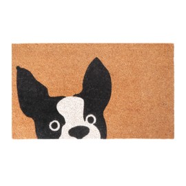 A1HC Natural Coco Coir Door Mat Dog Peeking Doormat with Heavy Duty Non-Slip PVC Backing - 18" x 30" - Easy to Clean, Welcome Mat for Home, Low-Profile Durable Doormat