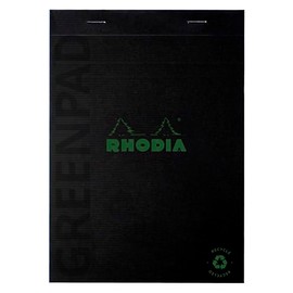 RHODIA cf16692 Notepad [Green Pad] No. 16 (A5) 5.7 x 8.2 inches (14.6 x 20.8 cm), 70 Sheets, Horizontal Ruled Memo Pad, 100% Recycled Paper, Paper Weight 90 g/m2, Perforated