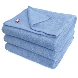 Imabari Towels, Commercial Use, Face Towels, Set of 3, M Color, 13.4 x 33.9 inches (34 x 86 cm), For Beauty Salons, 100 Colors, Lightweight Thin (No.21, Baby Blue)