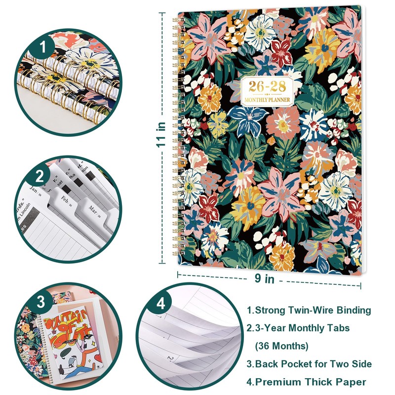 Monthly Planner 2026-2028 - 3 Year Planner/Calendar 2026-2028, JAN 2026