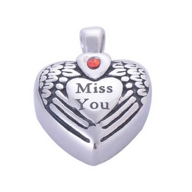 Fashion Jewelry KEEPSAKE WING HEART URN CREMATION ASHES MEMORIAL Pendant On 925 Silver 20" Chain