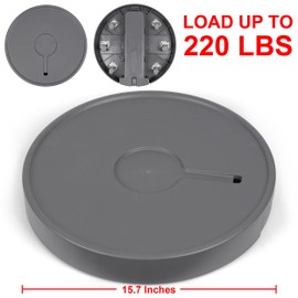 Amkoskr 15.7 inch Plant Caddy with Wheels Heavy Duty, Movable Round Rolling Plant Stand Plant Dolly with Invisible Wheels and Water Drawer