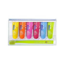 Curaprox Be You Six-Taste-Pack - Mini Travel Size Toothpaste and Toothbrush Kit.
