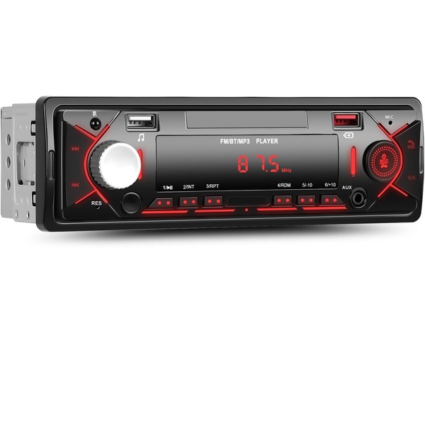 Car Radio Single Din Bluetooth Digital Car Stereo Receiver Hands-Free