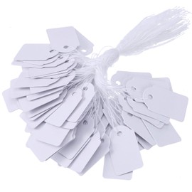 White Price Tags Paper Gift Marking Tags Strung Jewelry Price Labels Clothing Display Tag, 500 Pack (29 x 18 mm)