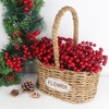 YiYa 36 Pcs Christmas Holly Berries Artificial Red Berry Stems