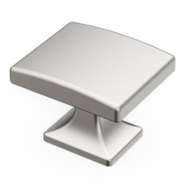 Hickory Hardware 10 Pack Solid Core Kitchen Cabinet Knobs, Luxury Cabinet and Dresser Knobs, Handle Pulls for Doors & Drawers, 1-7/16 Inch, Satin Nickel, Forge Collection