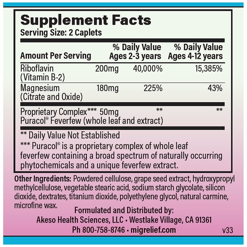 Children's MigreLief® - Triple Therapy with Puracol™ - Nutritional Support