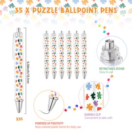 Chivertion 35 Sets Team Gifts for Employees 35 Puzzle Pens Thank You Pens Bulk Retractable Ballpoint Pen 35 Thank You Cards and Organza Bags Team Appreciation Gifts for Coworker Team Staff Colleague