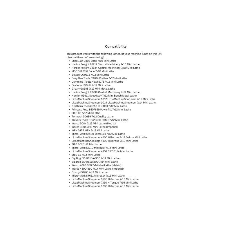 Carriage Stop, Mini Lathe, Adjustable - Includes Fine Adjustment, LittleMachineShop.com