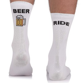 TODO Cycling Socks Men and Women. Breathable Bike Socks. Funny Cycling Socks Beer Motif. Cycling Socks Womens, Biking Socks (Beer Ride BA, 47-50)