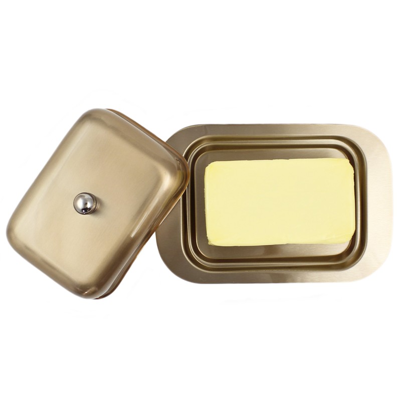 Zoie + Chloe Stainless Steel Butter Dish with Easy to