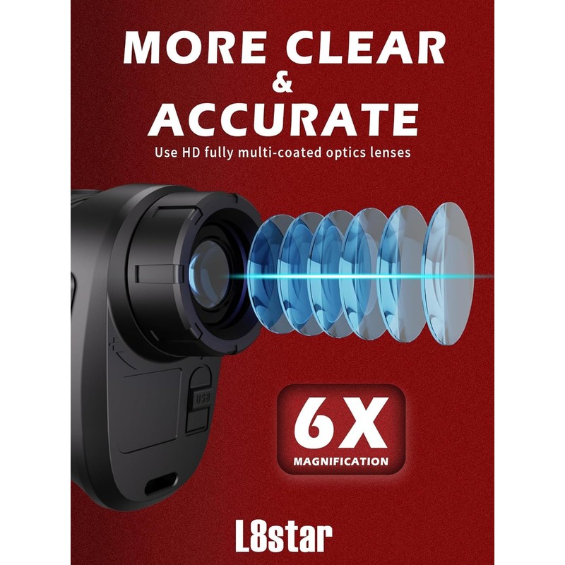 Range Finder Golf, L8star Golf Rangefinder with Slope Switch, Slope