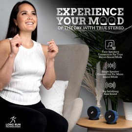 Paired Bluetooth Speakers - Bluetooth Surround Sound Speakers - Stereo Pairing Bluetooth Speaker - Fathers Day Gift For Dads - Linkable Bluetooth Speakers - Bluetooth Stereo Speakers For Home TV Car