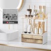 DELAMU 2-Tier 2-Drawer Countertop Organizer, Ideal for storing cosmetics, skincare,