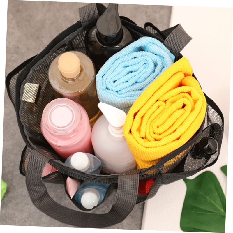 CHILDWEET Multi-pocket Beach Tote Bag for Travel Versatile Mesh Storage