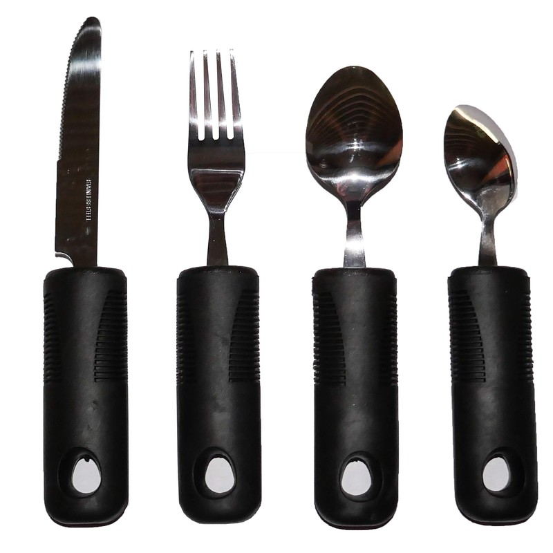 4pcs Easy Grip Cutlery Set. Extra Wide Handles, Ideal Dining