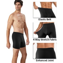 Natural Feelings Athletic Mens Underwear Boxer Briefs for Men pack 4 Pack L