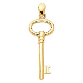 14k Yellow Gold Key to My Heart Charm Pendant