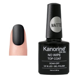 Kanorine Matte Top Coat Gel Nail Polish No Wipe Gel Nail Polish Matte Finish, Transparent Gel Polish10ml, Soak Off Nail Lamp Nail Art Manicure Salon DIY Gel Nail