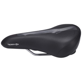 Terry Fisio GT Woman Saddle with Light FeC Steel Frame and DuraLux Microfibre Upper Material in Black, Seat Width: 9 cm - 12 cm, 423 001 62