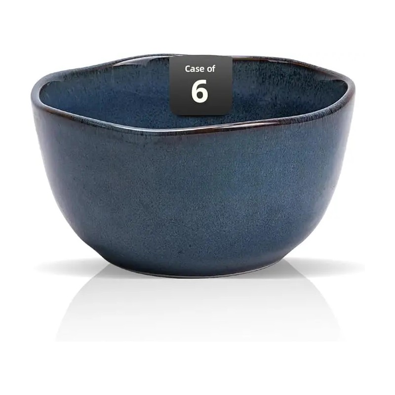 Organic Blue Irregular Stoneware Ceramic Cereal Bowls Dip Bowls Ice