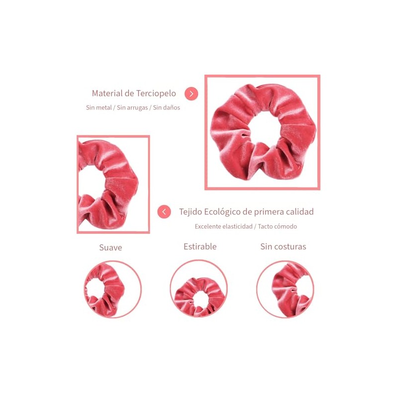 Triko 12 Coleteros de Seda Satinada de 4.5 Pulgadas, Scrunchies