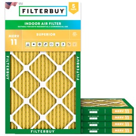 Filterbuy 13x24x1 Air Filter MERV 11 Allergen Defense (5-Pack), Pleated HVAC AC Furnace Air Filters Replacement (Actual Size: 13.00 x 24.00 x 0.75 Inches)
