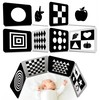 2 PCS Baby Visual Stimulus Cards, Double-Sided High Contrast Black