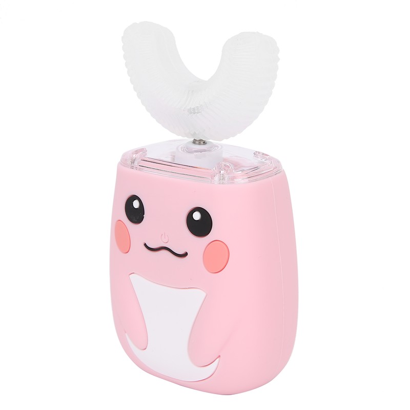 Children Electric Toothbrush Teeth Cleaning Massage UShape Waterproof Automatic Toothbrush(Pink