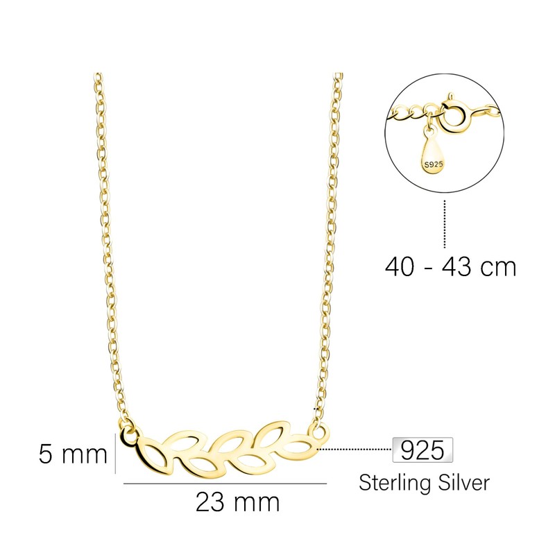 Sofia Milani - Women's Necklace 925 Silver - Gold Plated