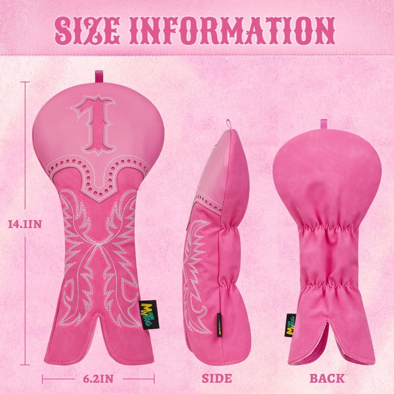 mytag Pink Golf Club Head Covers, Western Cowboy Retro Golf