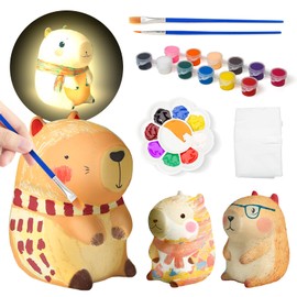 Paint Your Own Capybara Lamp Kit, Art Supplies Arts & Crafts Kit for Kids Age 8-12, DIY 3D Capybara Night Light, Creativity Painting Kit Toy for Girl Boy Birthday Gift Ages 3 4 5 6 7 8 9 10 11 12+