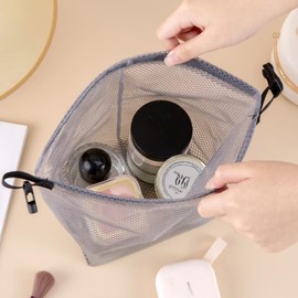 Enignic Mesh Shower Caddy Portable with Handle, College Essentials Dorm, Waterproof & Stain-Resistant Shower Bag for Camping, Swimming, Gym, Travel, Bathroom - Grey (35 * 25.5 * 27.5cm)