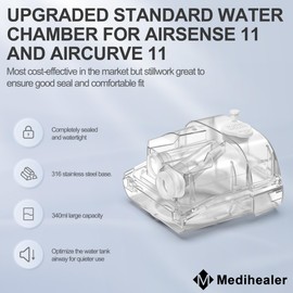 Tubing Adapter Water Chamber for AirSense 11 & Aircurve 11, 340ml Upgraded Humidifier Tub Container, Great-Value CPAP Supplies by Medihealer