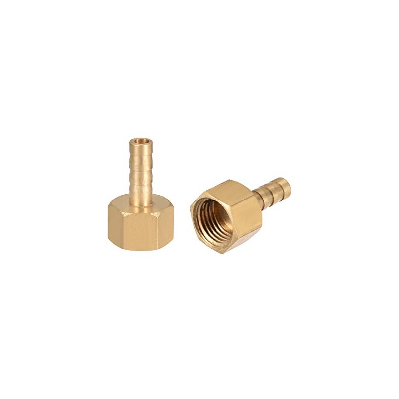 sourcing map Brass Hose Barb Fitting Connector, 6mm Barb G1/4
