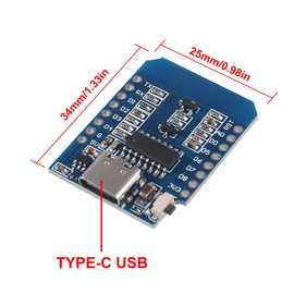 AITRIP NodeMcu Mini Wireless D1 Module Type-C USB Development Board for ESP8266 ESP-12F 4M Bytes WLAN WiFi Internet Development Board Compatible with Arduino Pack of 3