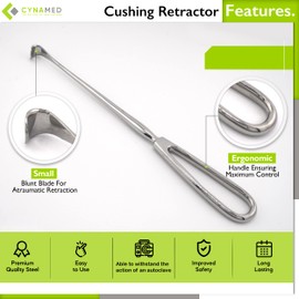 Cynamed Premium Cushing Nerve/Vein Dissecting Retractors, 9 in.(22.86 cm) Surgical Veterinary Stainless Steel Instruments