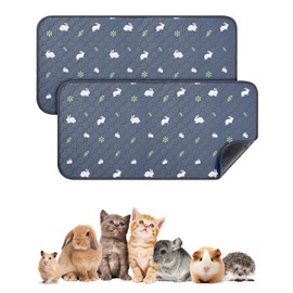 2 Pack 24 x 48 Inch ) Guinea Pig Cage Liners - Washable Guinea Pig Pee Pads, Waterproof Reusable & Anti Slip Guinea Pig Bedding Fast and Super Absorbent Pee Pad for Small Animals Rabbit Hamster Rat