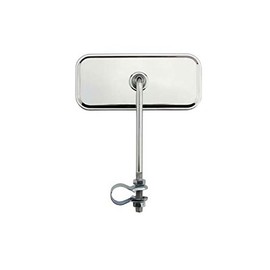 Alta Rectangle Bicycle Mirror Chrome, Reflectors Multiple Colors. (All Chrome (No Reflector))